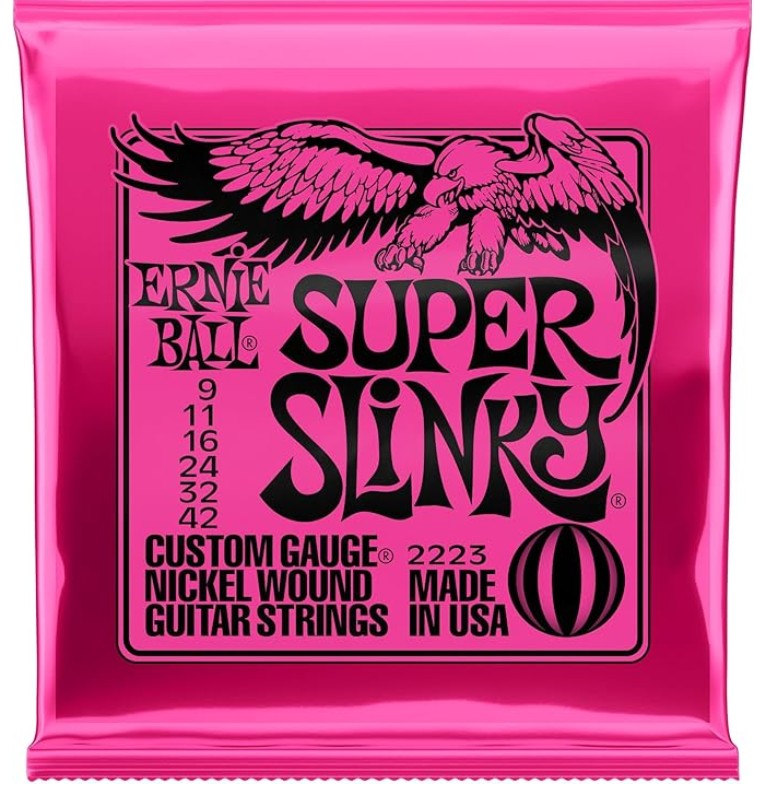 Ernie Ball Super Slinky Nickel Wound Electric Guitar Strings - 9-42 Gauge