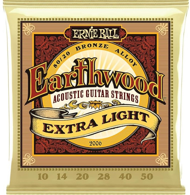 Ernie Ball Earthwood Extra Light 80/20 Bronze Acoustic Guitar Strings - 10-50 Gauge